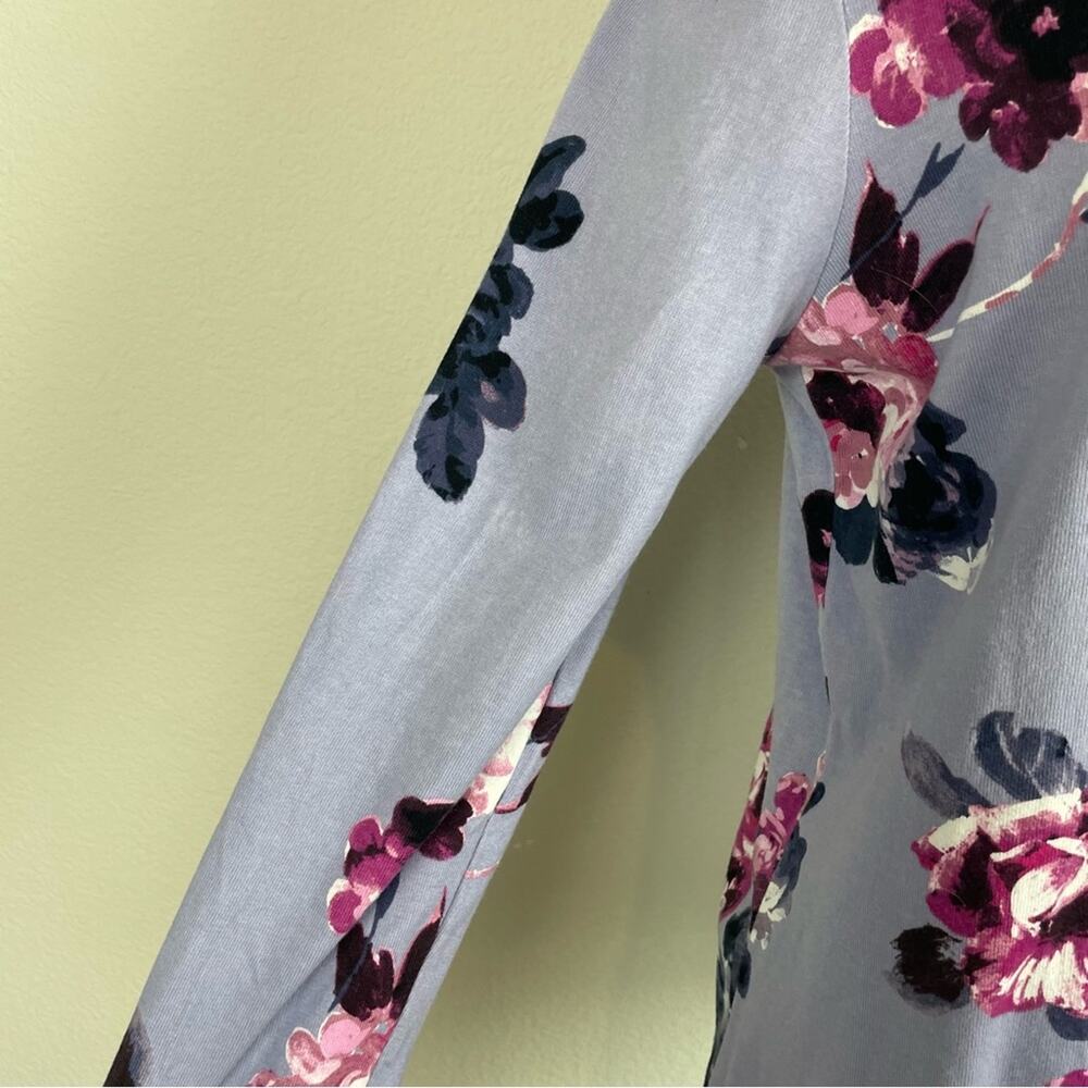 Joules Blue Gray Floral Knit Long Sleeve Top 12 - Picture 3 of 11